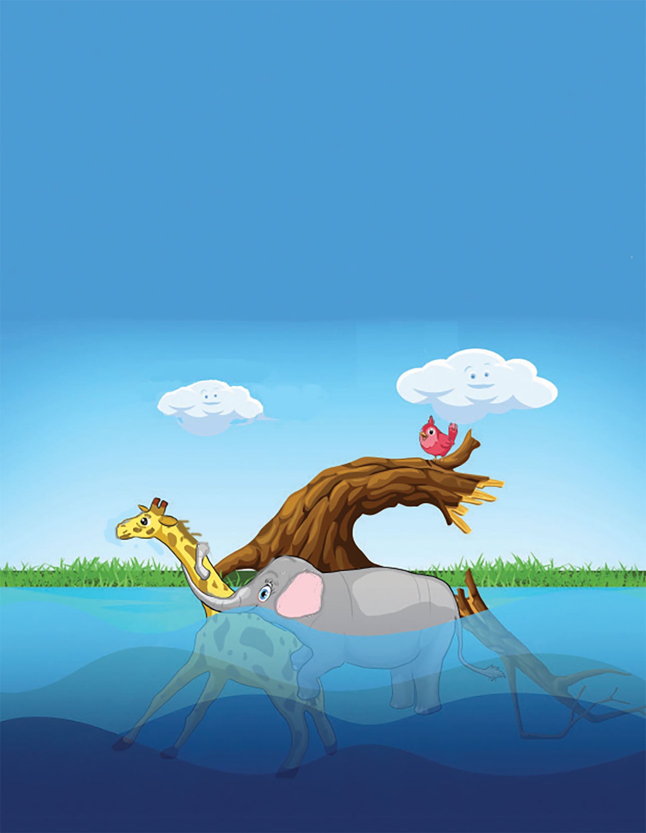 Griffy goes swiming and he is caught under a branch, Eliza saves him.