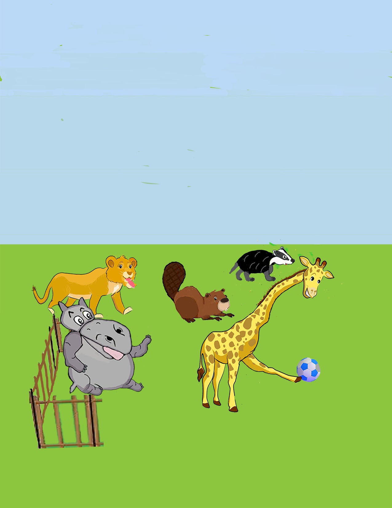 Griffy and his team play soccer.  